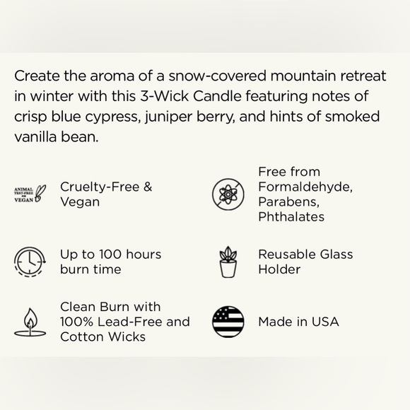 New in box! Nest blue cypress and snow 3 wick candle - Picture 3 of 6